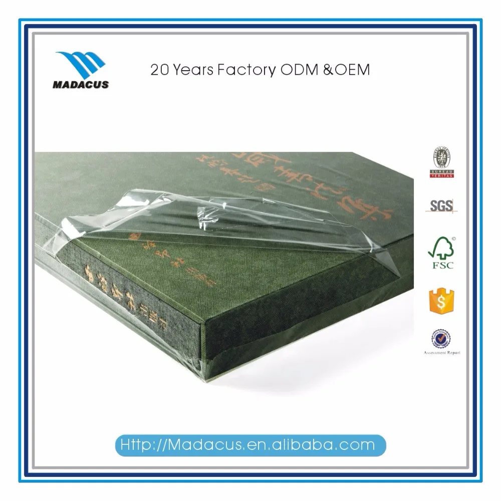 High Class Hard Cover Slip Case Bound Book Printing Customized Offset Printing Hot Stamping Art Paper Catalog Printing Stitching