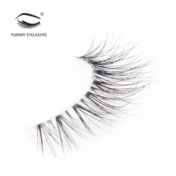 New design Natural Long 100%handmade human hair eyelashes false lashes Customized package accepted