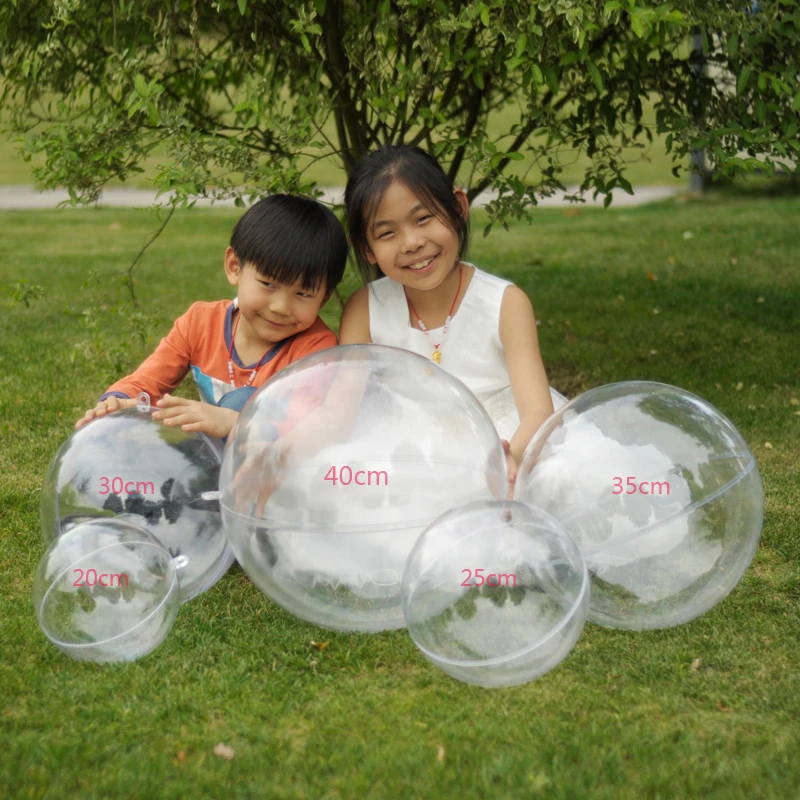 Lot de 50 boules de Noël rondes en acrylique transparent avec