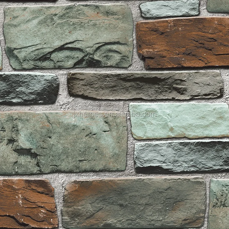 3D Irregular Brick Wall Pattern Decorative Wallpaper for Restaurant and Cafe
