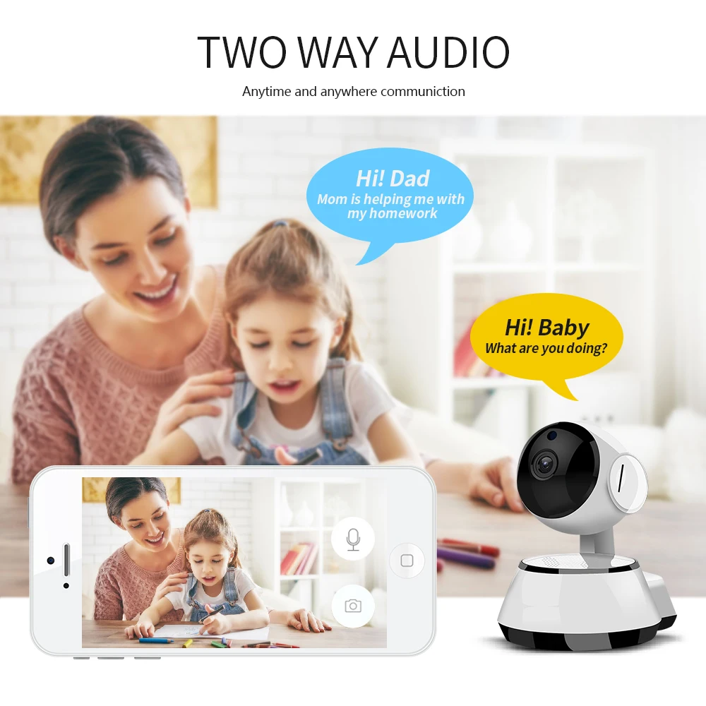 LOOSAFE Automatic Tracking Baby Monitor Camera Wireless Camera Ip Wifi 720p Night Vision Indoor Security Camera Alarm Alert