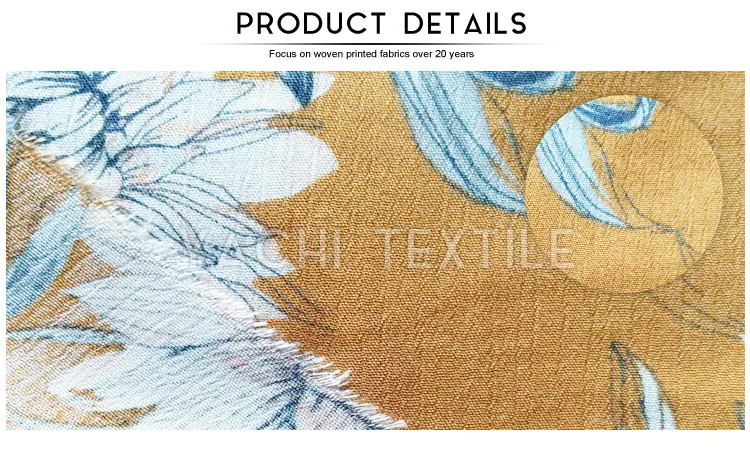 Высококачественная вискозная крепированная ткань с цветочным принтом