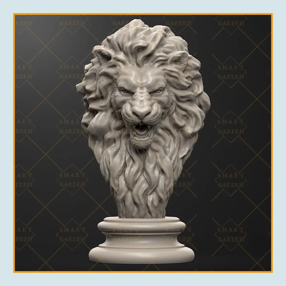 Factory Custom lion Face Statue Wall Decor Bronze lion Head Fountain Sculpture