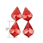 76mm Red Color Crystal Maple Leaf Shape Glass Drop Prism French Style Crystal Chandelier Hanging Pendant For Decoration
