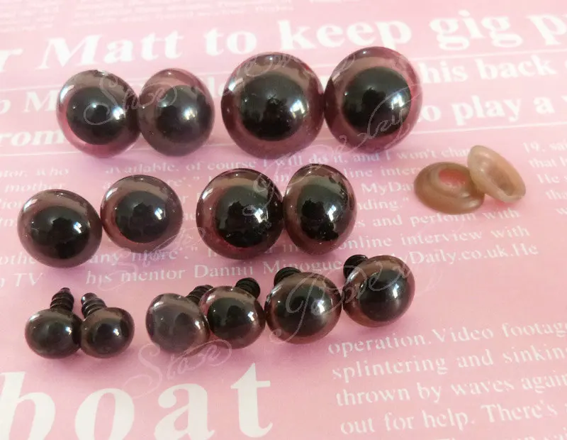 20mm 22mm 24mm plastic safety brown toy eyes with soft washer for plush bear materials 50pcs