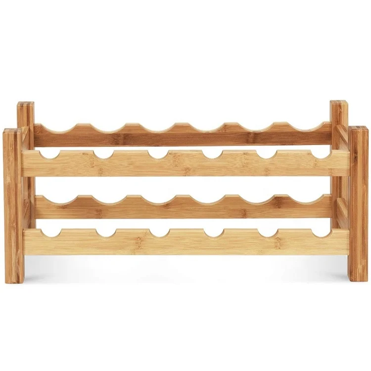 
Винная стойка для хранения, 36 бутылок, Штабелируемая, без катышков, толстая, деревянная 