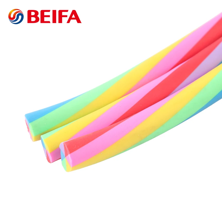 Beifa Brand RB0028 Rainbow Color Round Shape Custom Rubber Pencil Eraser