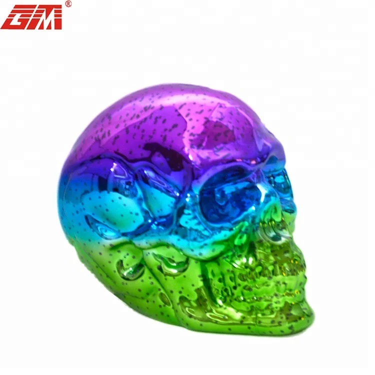 2022 New products China halloween glass decoration ghost skull with led light decerate party details