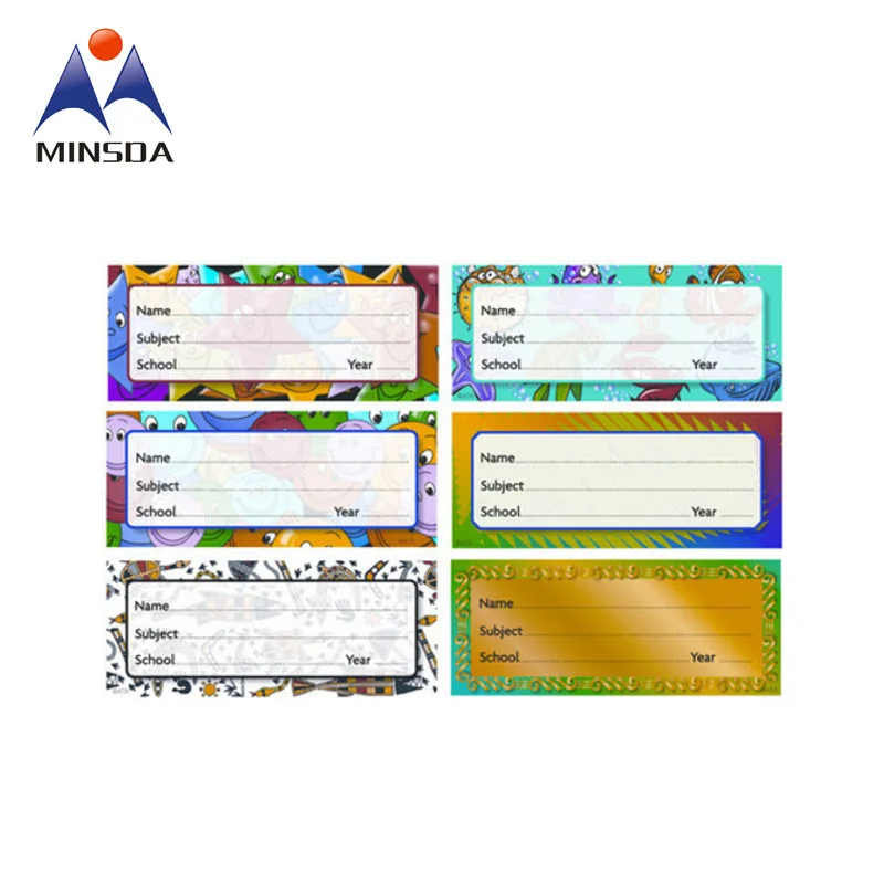 Minsda Custom Book Name Self Adhesive Labels for School Kids