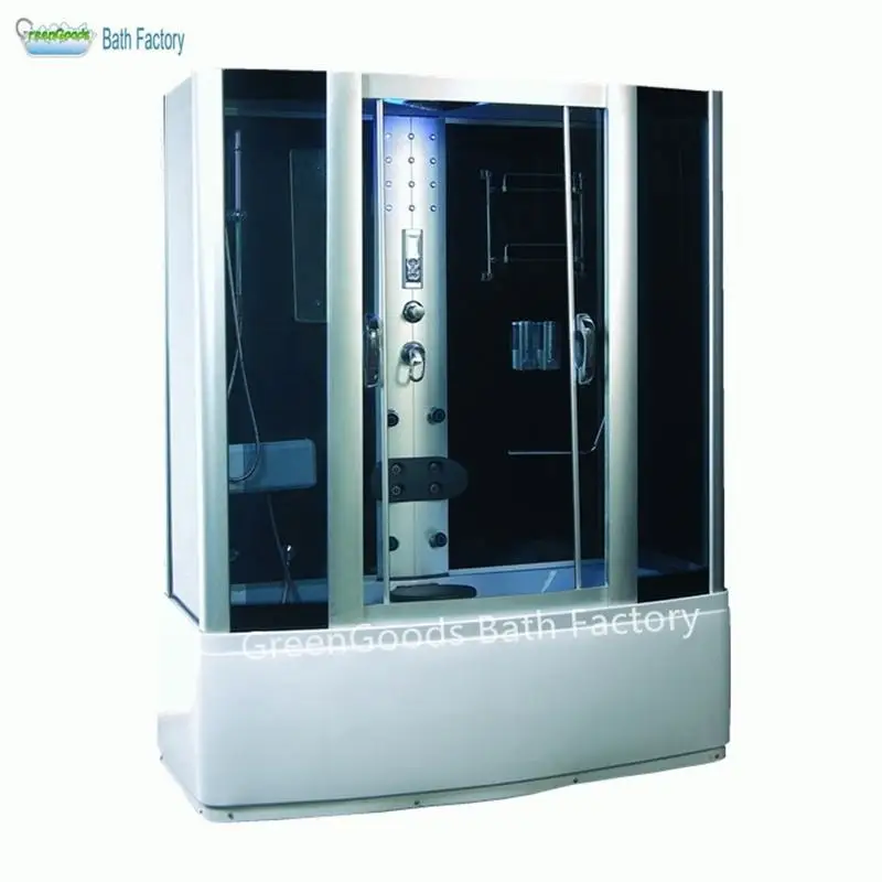 Cheap Steam Double Shower With 1700 mm Whirlpool Bathtub