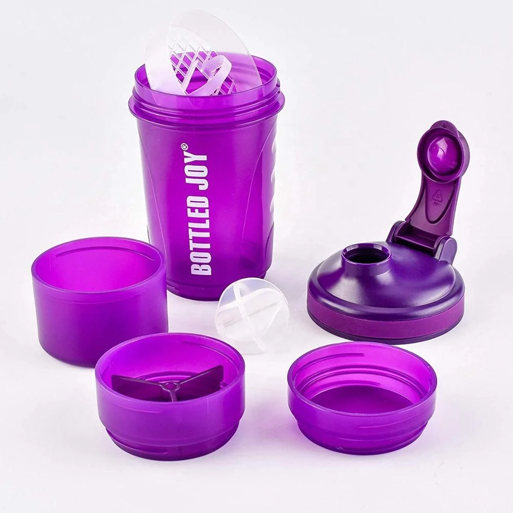 1pc Shake Cup 500ml Protein Shaker Bottle With Scale Plastic