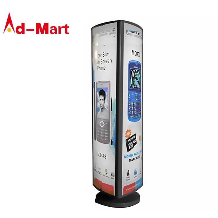 Triangle Rotating Revolving Advertising Sign Lightbox Professional Stand Standing Light Box