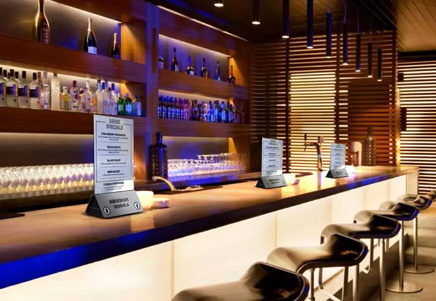 New Invention !!! Flashing Led Light Table Menu Restaurant Card Display Holder Stand