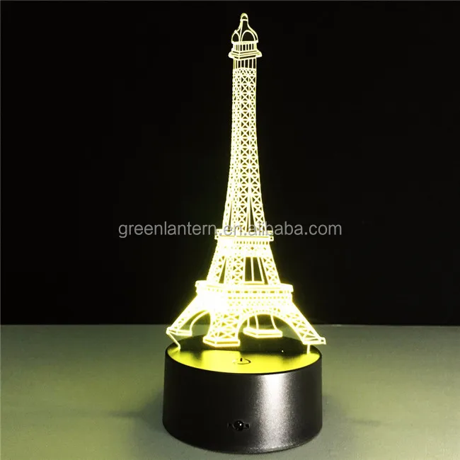 3Dイリュージョンロマンチックエッフェル塔ナイトライトナイトランプ7