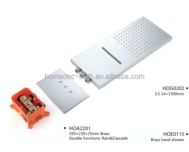 Новейшие продукты, двойная функциональная потолочная квадратная душевая лейка с дождем и каскадом, душевой набор