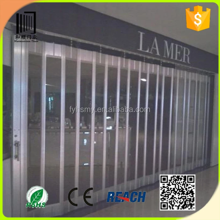 Moden Commercial New Cheap Crystal  Polycarbonate Aluminum Roller Shutter Sliding Door