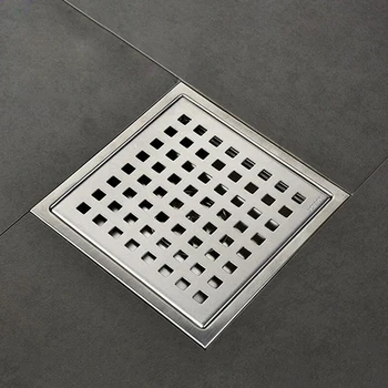 6-inch Square Shower Floor Drain With Removable Cover Grid Grate Sus ...