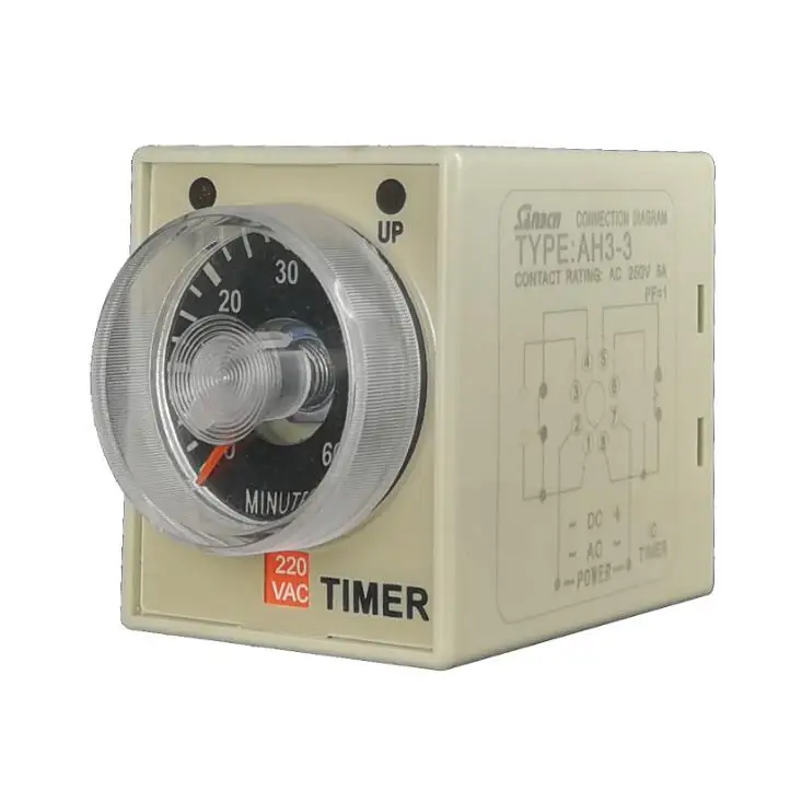 uxcell DC 12V 6S 8 Terminals Range Adjustable Delay Timer Time Relay AH3-3 with Base 
