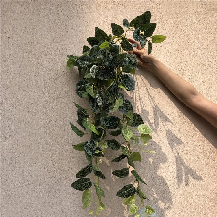 Wholesale Plastic Artificial Green Leaves Green Spring Grass Wall Hangings Plants for Decoration