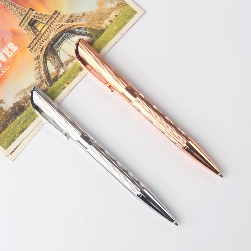 Ручка с логотипом подарок рекламная металлическая шариковая ручка из розового золота на