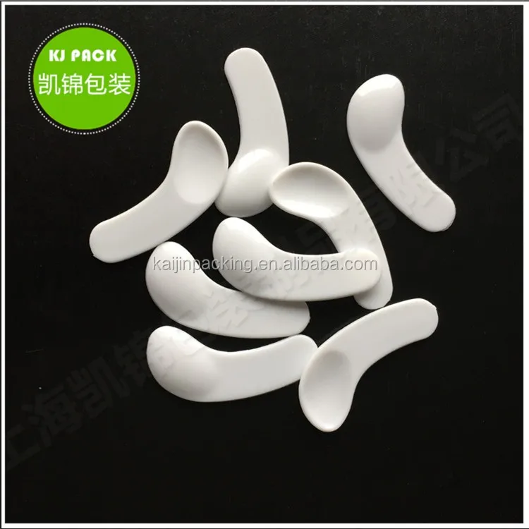 White Small Plastic Cosmetic Spatulas for Facial Eye Cream Spoon Scoop Makeup Spatula Supplier Custom