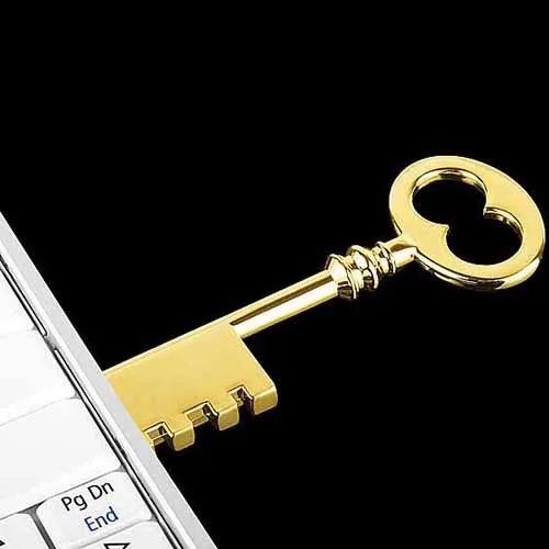Wedding Gift Golden USB Skeleton Key Shaped Usb Flash Drive 8gb 16gb