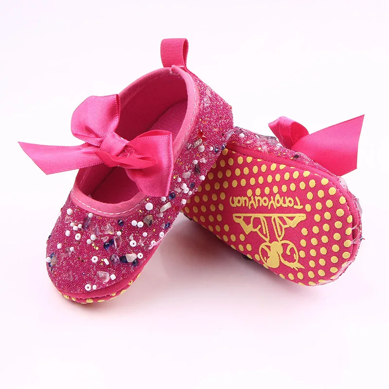 Bling узелком-бабочкой на платформенных смешанные цвета счастливый ребенок туфли к платью для девочек