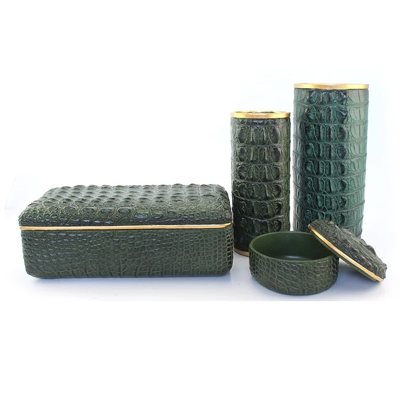 Resin simulation leather Crocodile grain storage box home decor