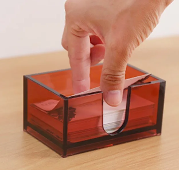 Прозрачный пластиковый акриловый настольный офисный Держатель для визиток ZNS00001