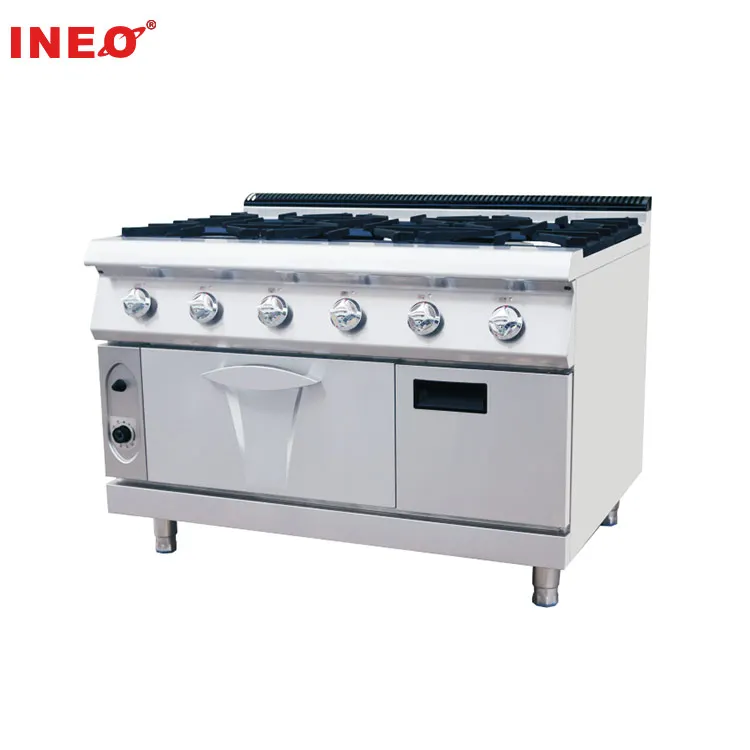 6 Burner Stainless Steel Commercial Gas Industrial Kitchen Equipment