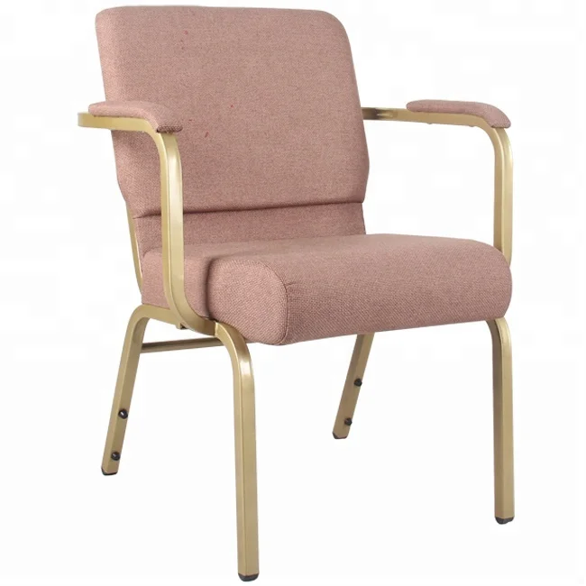 Stackable Church Chair with Armrest Minister Pastor Church Chair Priest Using Church Furniture Chair