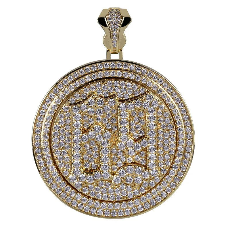 Rapper 6ix9ine Rotatable 69 Saw Letters Pendant Necklace Men Iced Out Cubic  Zircon Chains Hip Hop Cz Pendant Necklace