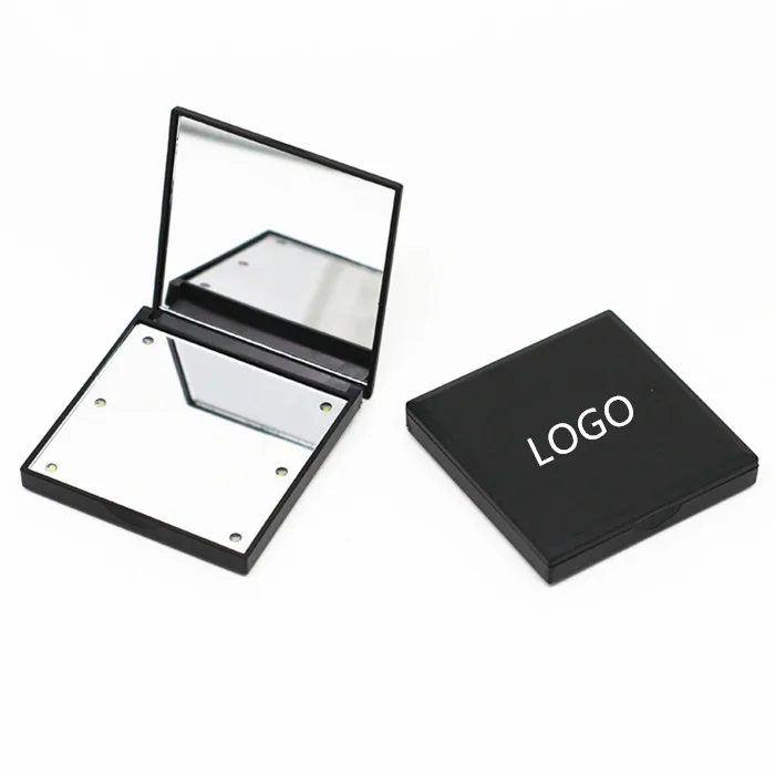 Mini Size Custom Logo Pocket Mini LED Make up Mirror Cosmetic Mirror Folding Portable Compact Pocket Gift