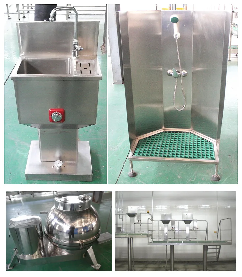Cow slaughterhouse with meat processing and boning machines