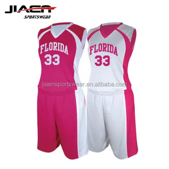 Sublimation Basketball Dresses for Women New Design Color Pink