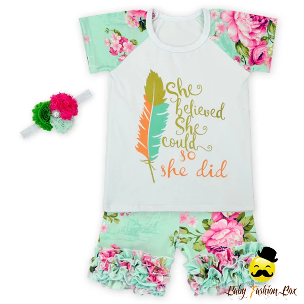 Оптом, магазинная летней девочки рубашки штаны комплект одежды