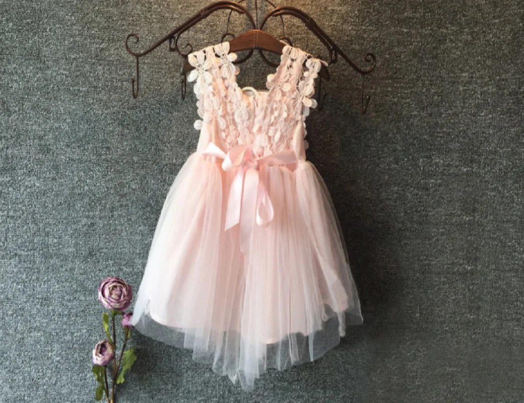 High Quality 2015 XMAS Baby Girl Princess Party Pearl Lace Tulle Flower Gown font b Fancy