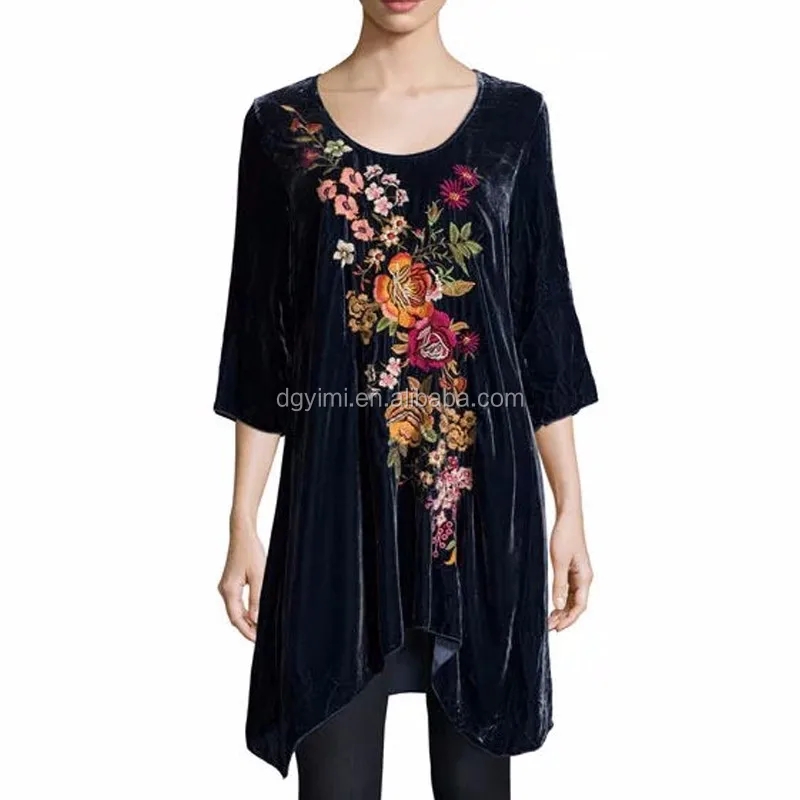 velvet tunic tops