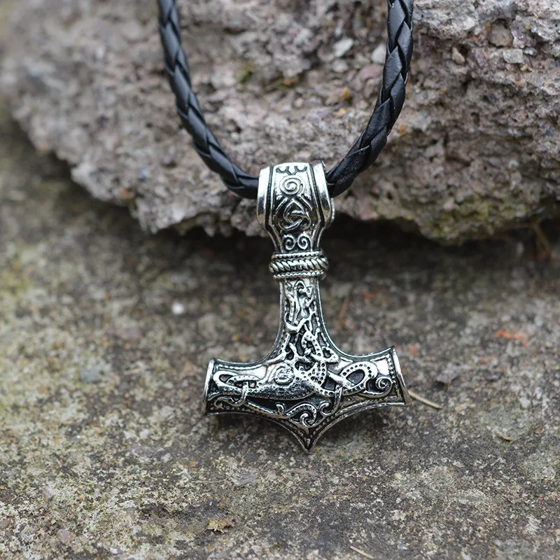 Мужское скандинавский ожерелье с кулоном Молот Тора в скандинавском стиле