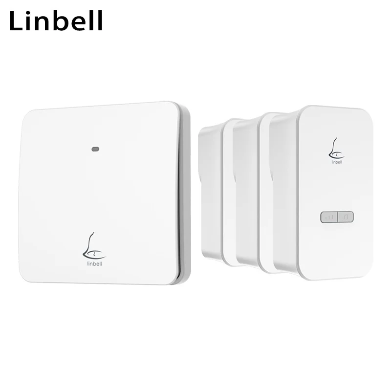 Linbell M2L Wireless Doorbell Chime Singing Bird EU Plug with 1 Transmitter and 3 Receivers