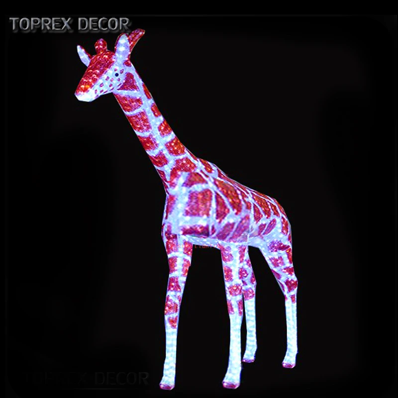 TOPREX Outdoor Christmas LED Motif Light Decoration Resin Acrylic Giraffe Design for Festive Decorations