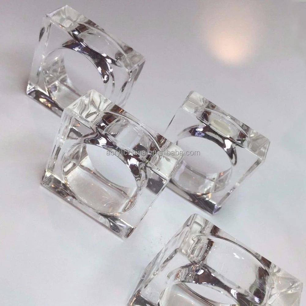 Clear 48 Napkin Rings plastic acrylic 1.75" diameter 