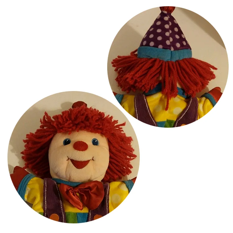 Stuffed Plush Toy Clown Cartoon Character Design Hand Puppet For Kids