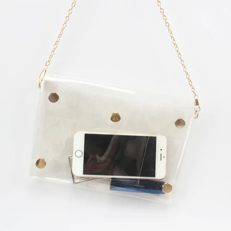 Source Clear PVC Vinyl Plastic Transparent envelope Clutch Beach