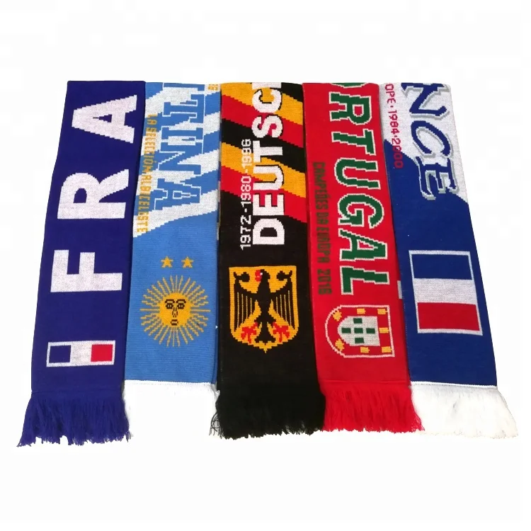 2023 Football Fans European Scarf Football Passionate Gift Knitted Acrylic Portuguese Scarf