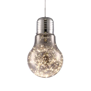 Starry Sky Led Pendant Light Fixtures Amber Bulb Glass Shade Hanging Modern Lighting