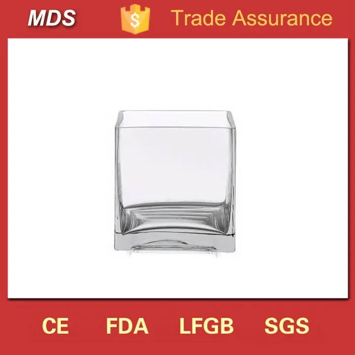 Block Cheap Different Sizes square pink Glass Vase
