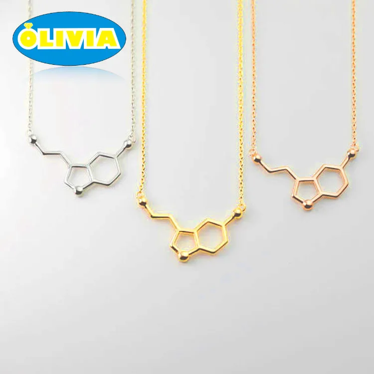 Wholesale Back To School First Day Gift Personalized Serotonin Molecule Necklace Science Jewelry Buy Serotonin Molecule Necklace Science Jewelry Back To School First Day Gift Product On Alibaba Com