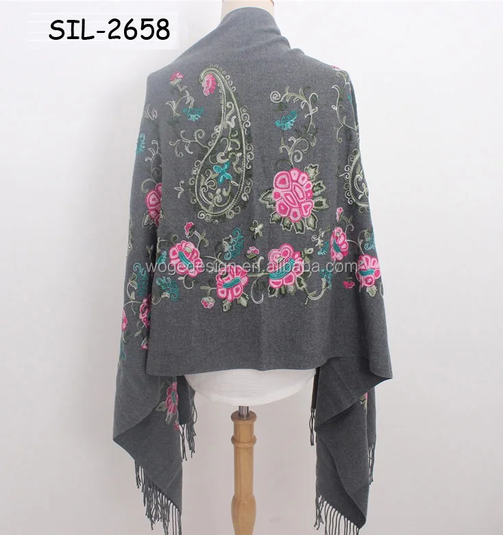 Винтажная Женская шаль из вискозы и кашемира