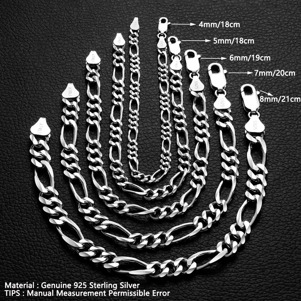 6mm Silver-Tone Stainless Steel Curb Chain Bracelet